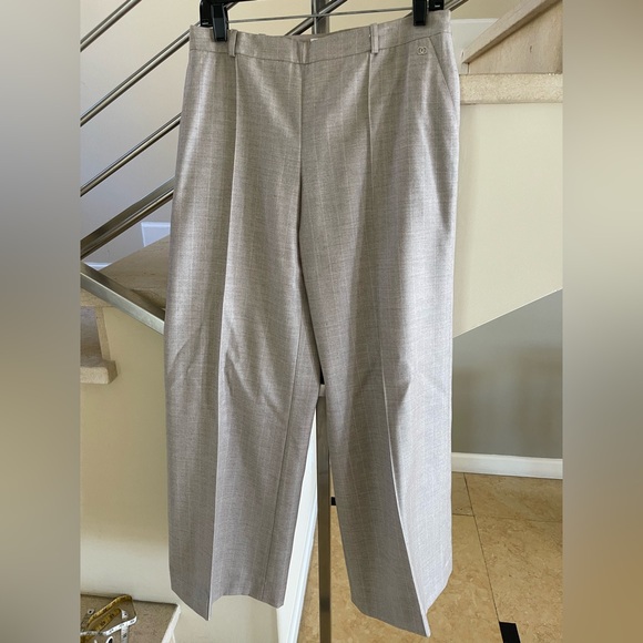 VINTAGE CHANEL WIDE Stylish Gray Dress Pants - Picture 2 of 16